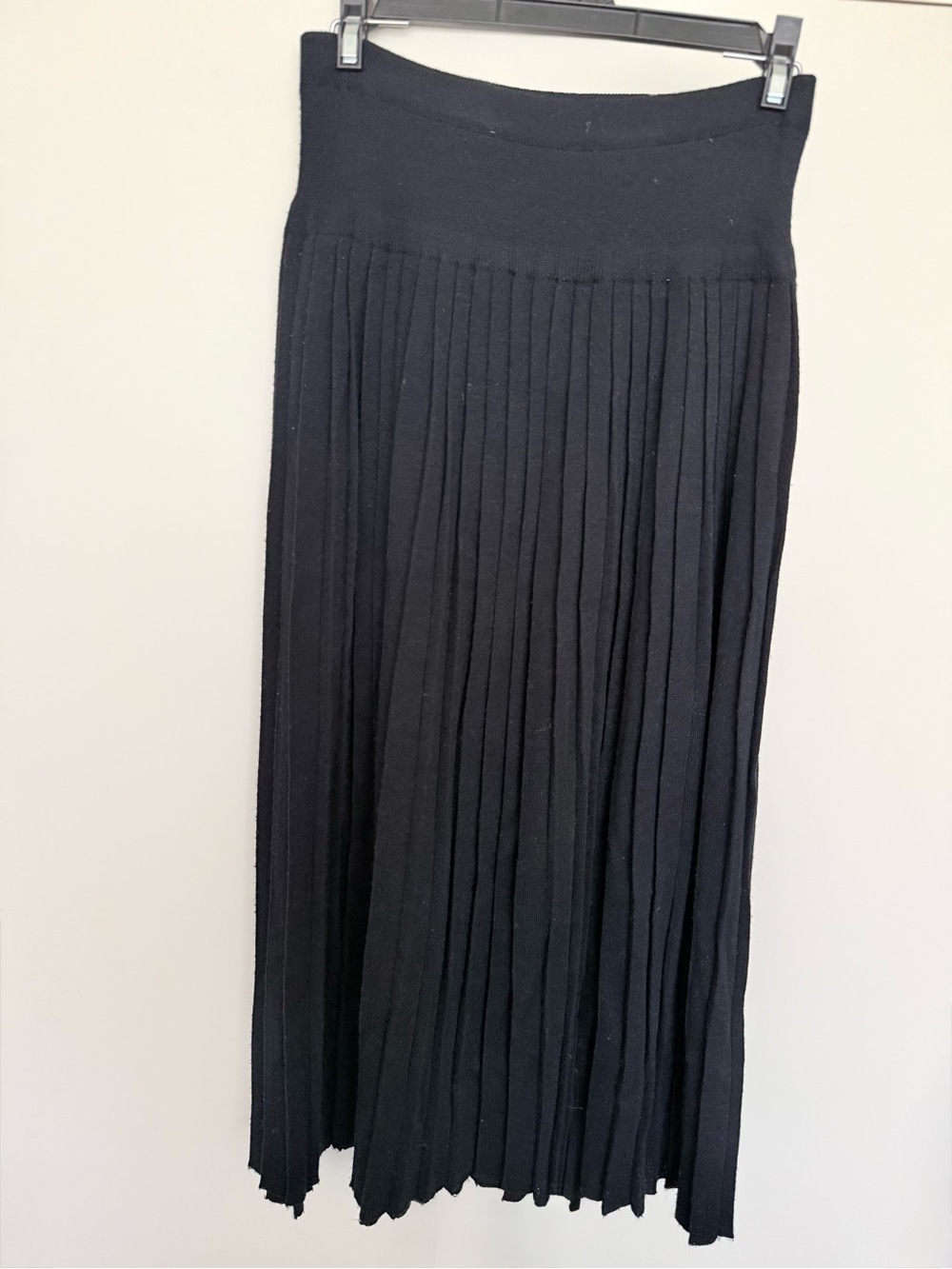 Vintage Town&Country Petite Black Wool Pleated Midi Drop waist Skirt MEDIUM - Picture 5 of 5